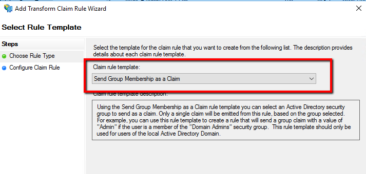 Configure group membership as claim